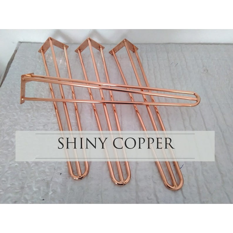 Hairpin Legs Shiny Copper Polished Metal Table Leg Bench Etsy