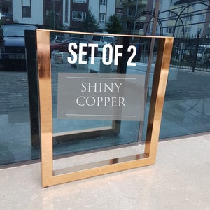 Set of 2, U style, Metal Table Leg, Shiny Copper Polished Metal leg, Bench leg,  Adjustable Feet, Home decor, Office decor, Custom size