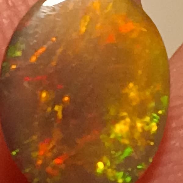 0.72 Carat Natural Opal Crystal Carbocon Extremely Bright Colors