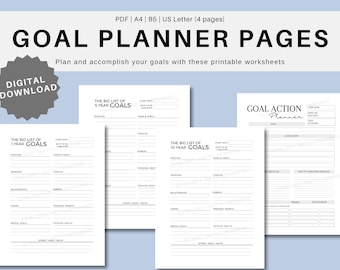 Life Vision Planner stampabile / Obiettivi a lungo termine e pianificatore d'azione PDF