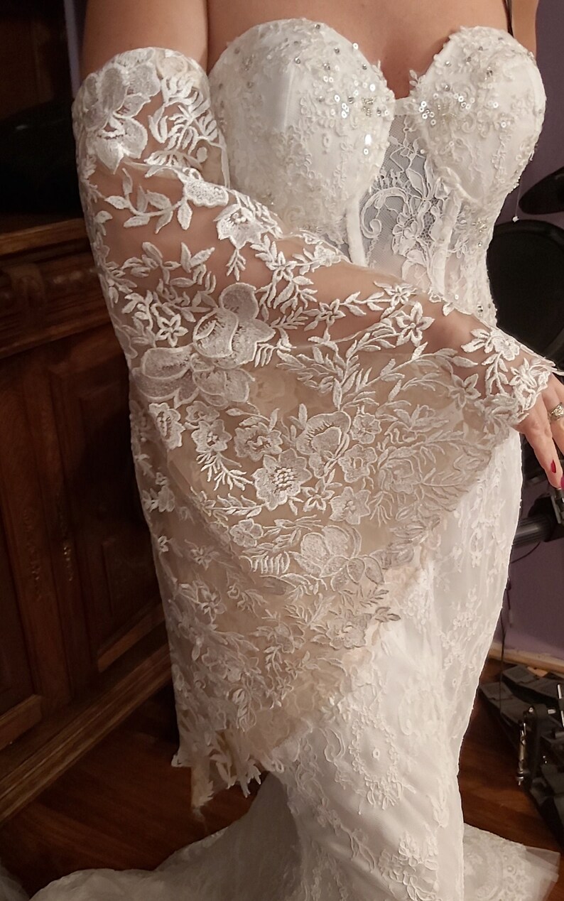 Removable Lace Sleeves for Wedding Dress Detachable Bridal Etsy