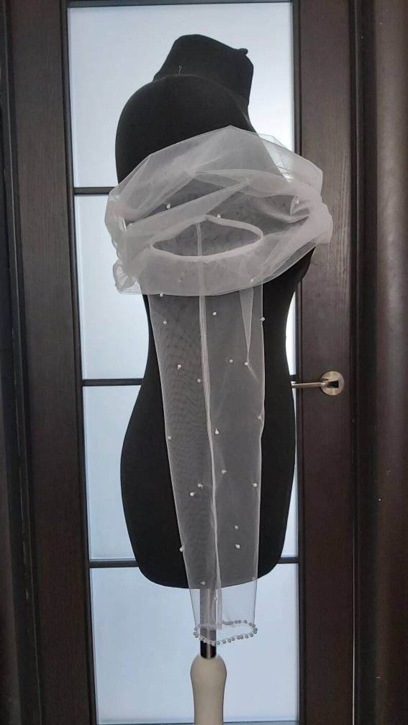 Detachable Tulle Sleeves With Pearls Wedding Sleeves With Etsy