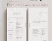 Personal Kalendereinlagen | 2026 Wochenplaner | für Filofax Personal  | Ringbuch Kalender | Wochenübersicht zum Ausdrucken | PDF Download