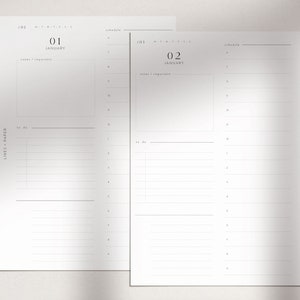 A5 Size - Printable Dated Daily Planner Inserts - Jan to Dec, Minimal ...