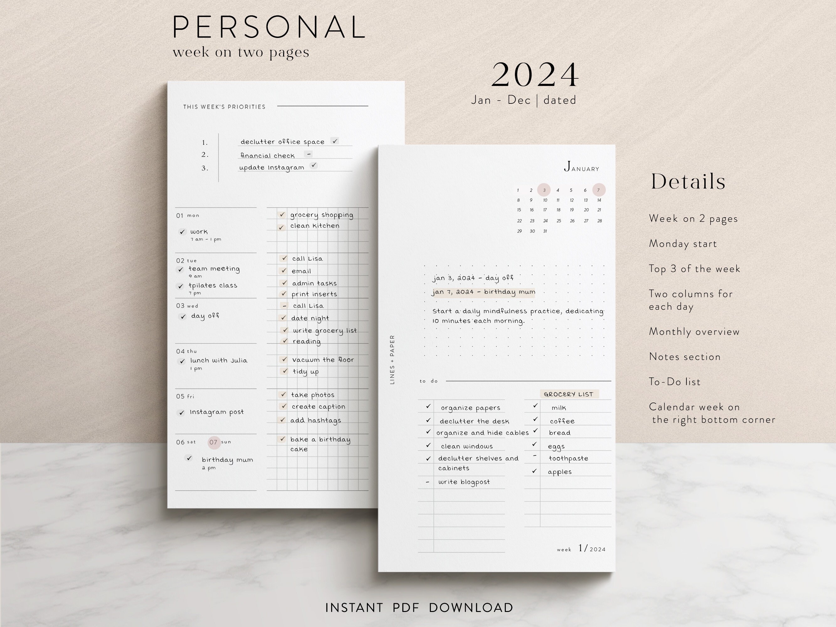 Column Calendar - Etsy