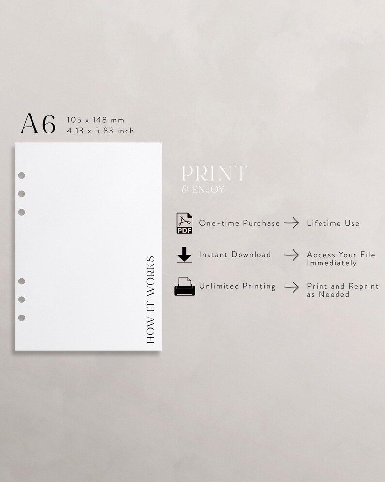 A6 Yearly Overview 2025 | Printable Vertical Calendar Insert | Minimal ...