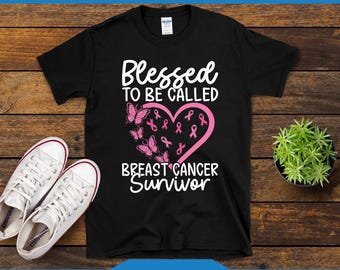 Blessed To Be Called Breast Cancer Survivor PNG, Pink Ribbon Sublimation Design, Breast Cancer Awareness Digital Download, Survivor Clipart