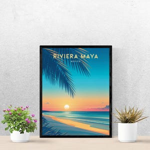 Riviera Maya Mexico Print Poster, Riviera Maya Travel Poster, Riviera Maya Wall Art, Mexico Wall Art, Custom Travel Gifts - Home Decor