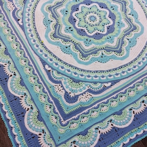 Crochet blanket pattern pdf file BLOOMING HOPE blanket pattern photo tutorial girl vintage vibe blanket pattern