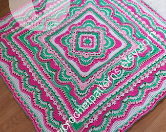 Crochet Blanket Pattern PDF: Vintage Inspired Homecoming Blanket