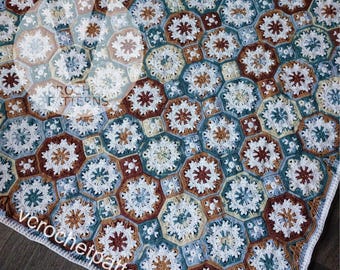 Frost Crochet Blanket Pattern: Snowflake Octagons (PDF Pattern)