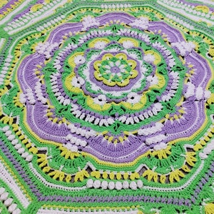 Crochet blanket pattern pdf file FLORA DE FLORA blanket pattern photo tutorial girl blanket pattern