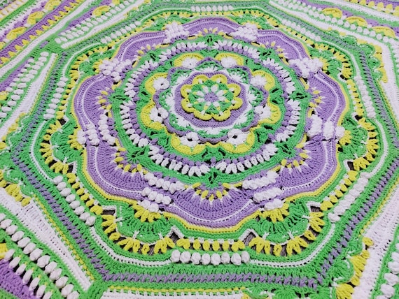 Crochet blanket pattern pdf file FLORA DE FLORA blanket pattern photo tutorial girl blanket pattern