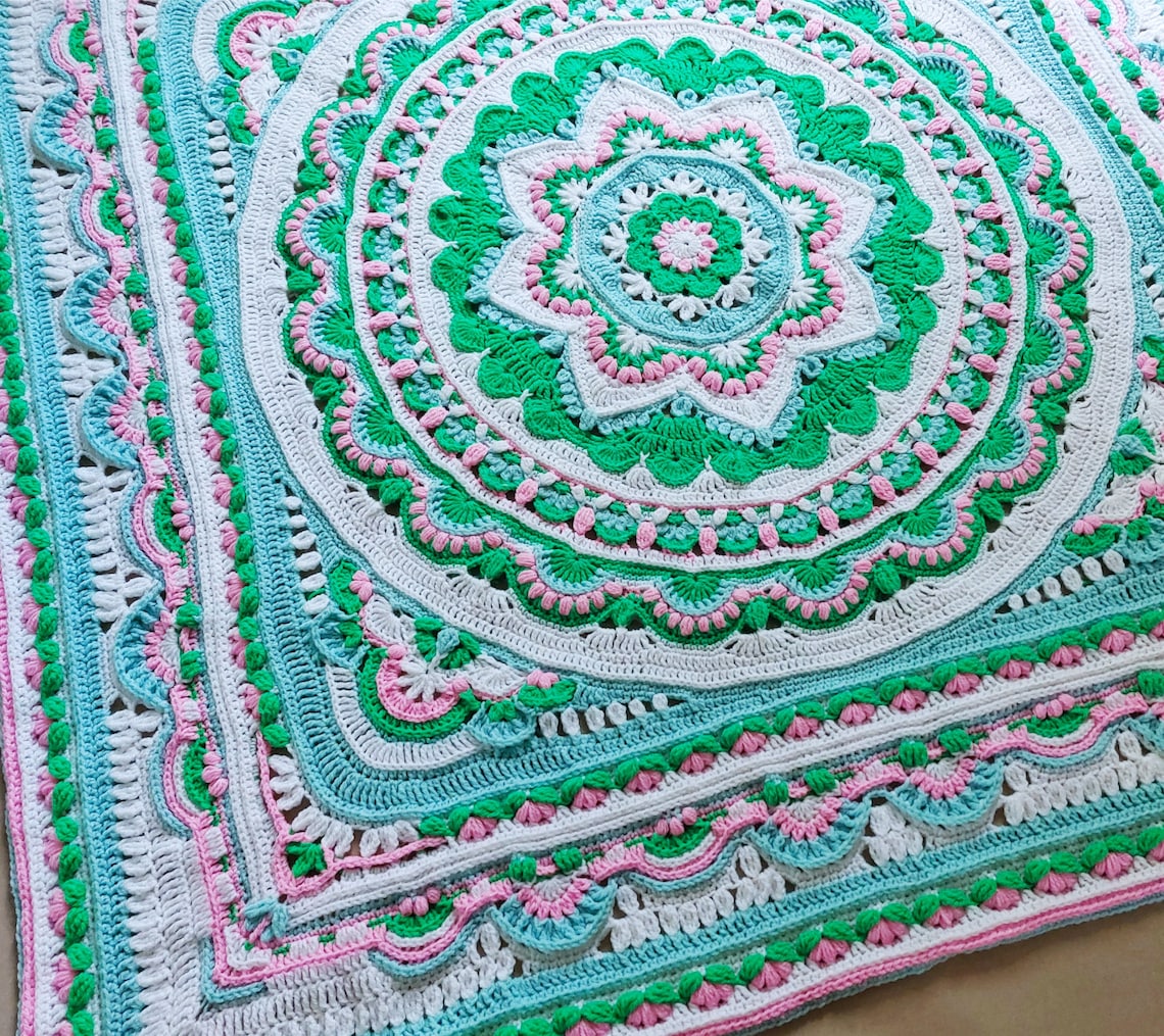 Crochet Blanket Pattern Pdf File LOTUS Blanket Pattern Photo Etsy