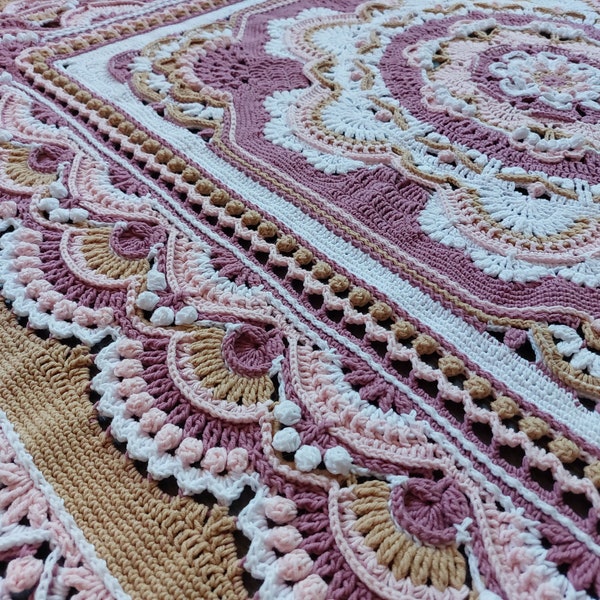 Blooming Joy Crochet Blanket Pattern: Vintage Vibe Photo Tutorial (PDF)