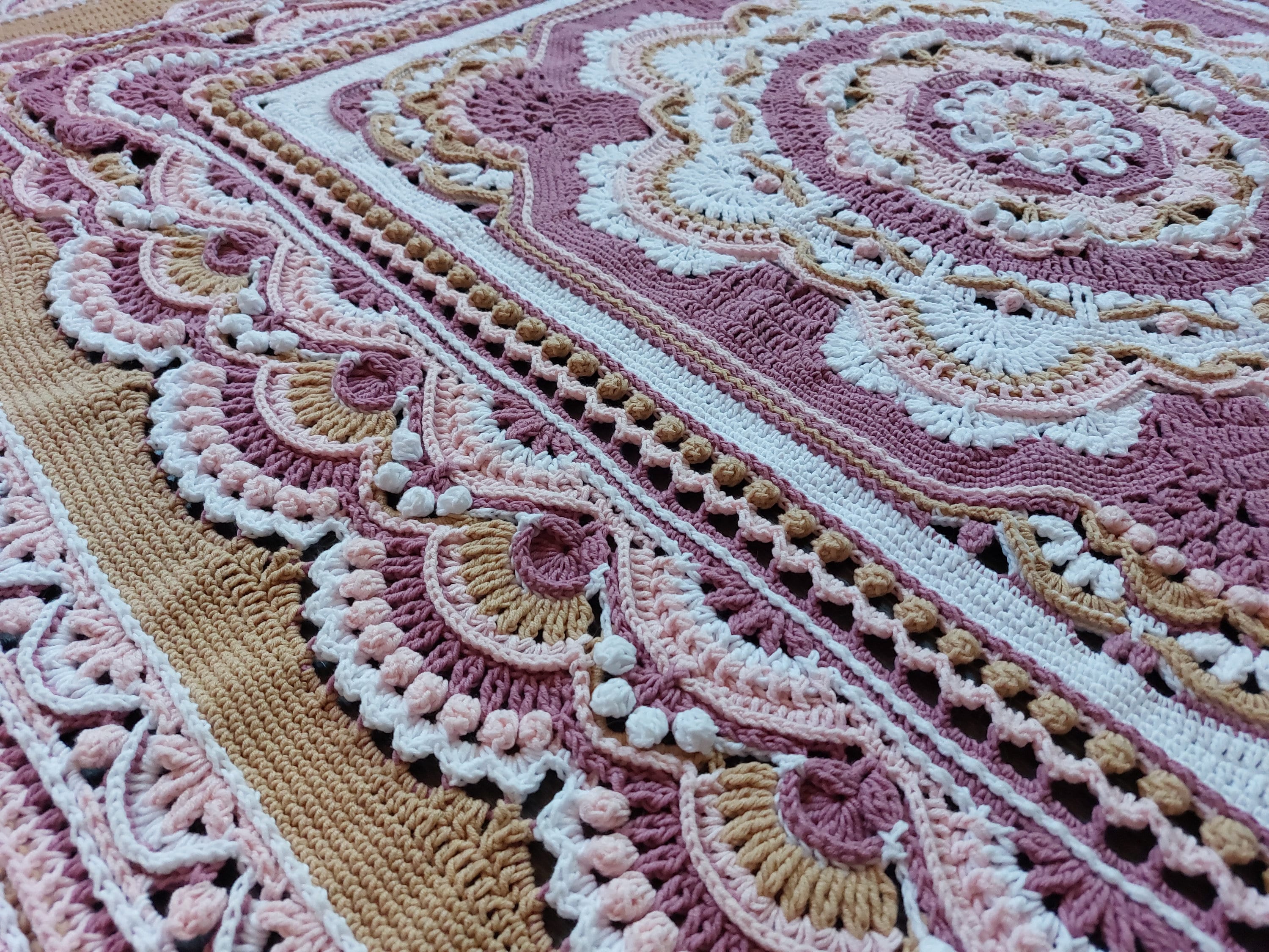 3/6午前11時前後再再・・再入荷] garden flower crochet lace blanket 