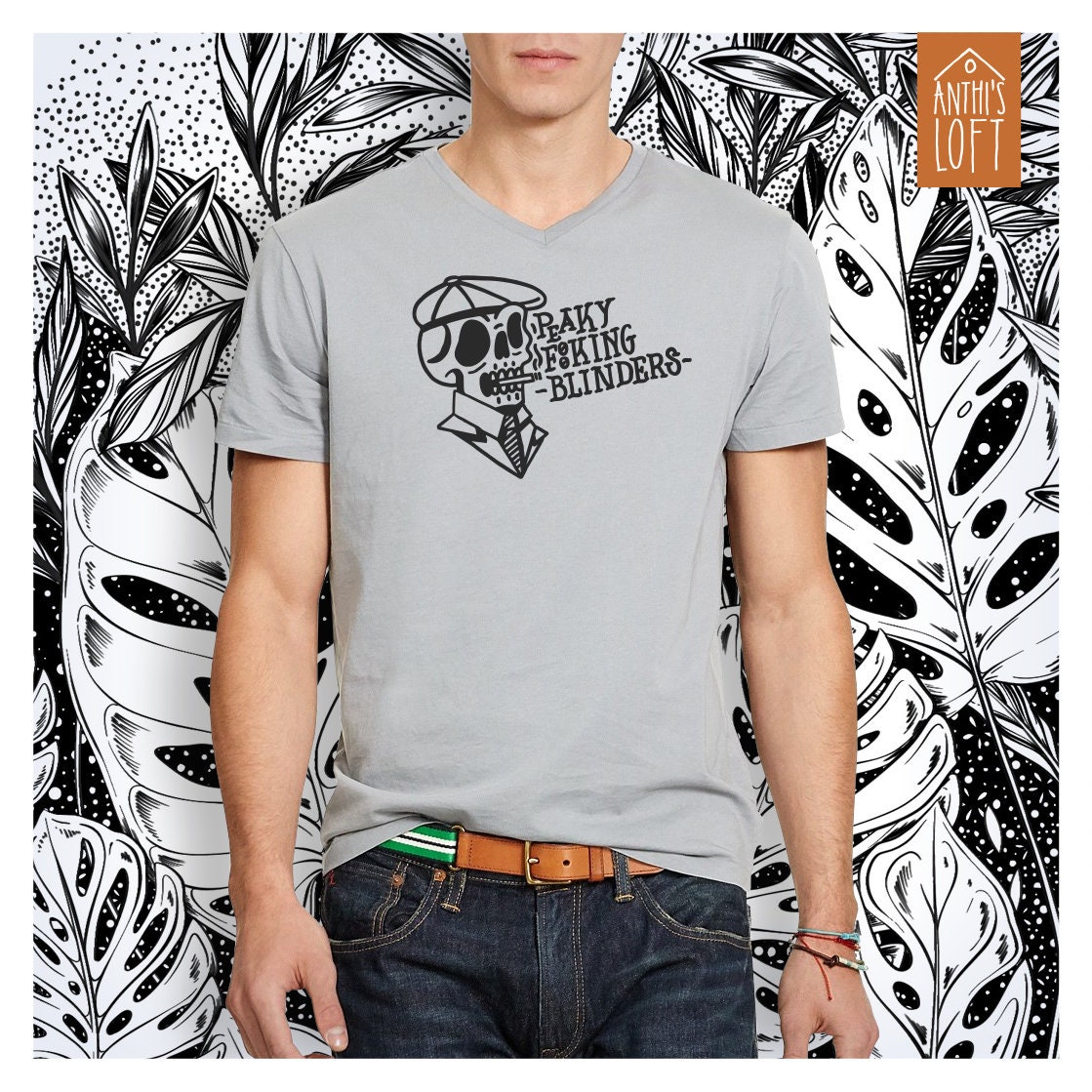 Peaky Blinders Hand-Painted T-Shirt Organic Cotton Unisex Tee Men's  Clothing Unique Graphic Shirt Vintage Style Apparel