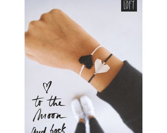 Pulsera de macramé con forma de corazón / Joyería de la amistad bohemia
