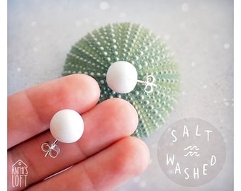 White Clay Earrings || Stud Earrings || Minimal Earrings || Ball Earrings || Stud Bead Earrings || Simple Earrings || Everyday Earrings