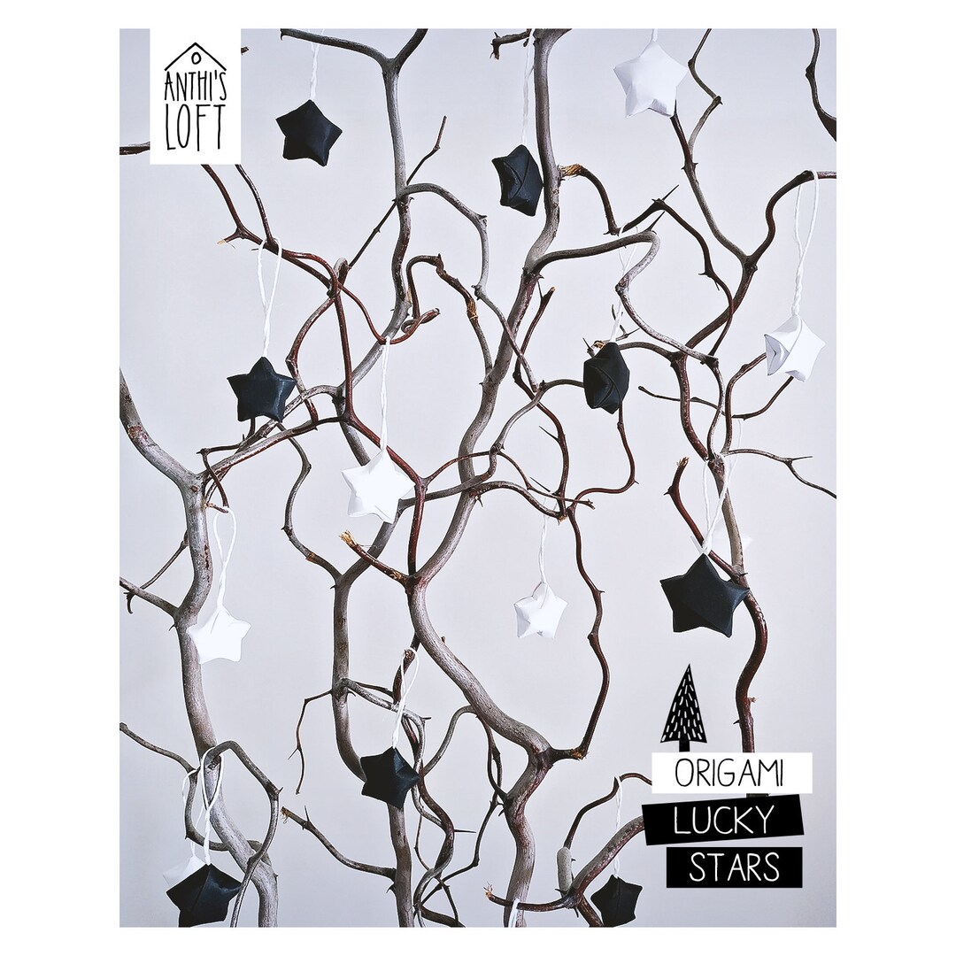 Handmade Origami Lucky Stars | Black & White Paper Decorations - Etsy
