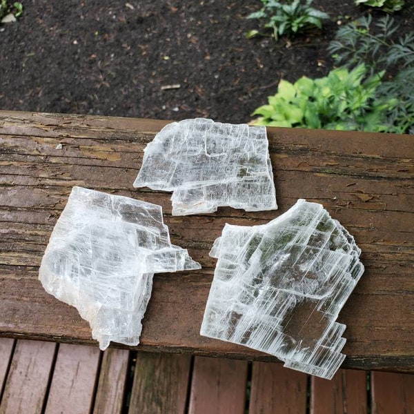 ONE Clear Window Pane Selenite Crystal Slab from St. George, Utah.