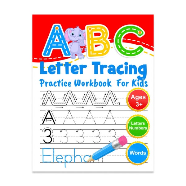 Lerne das Alphabet, die Zahlen und die Linien zu schreiben. Handschrift-Übung für Vorschul- und Kindergartenkinder.