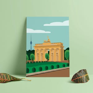European Cities - BERLIN Places and Landmarks Vector Print Illustrations A4 / A5