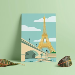 European Cities - PARIS Places and Landmarks Vector Print Illustrations A4 / A5
