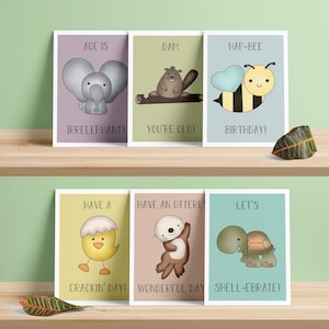 Jeu de mots drôle d'anniversaire avec des animaux A6