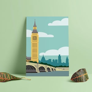 European Cities - LONDON Places and Landmarks Vector Print Illustrations A4 / A5