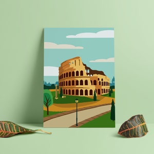 European Cities - ROME Places and Landmarks Vector Print Illustrations A4 / A5