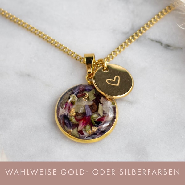 Kette Brautstrauß | Blumen Kette Epoxidharz | Edelstahlkette Blumenstrauß