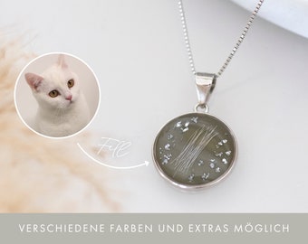 Animal Hair Necklace Sterling Silver | Silver necklace with animal fur | Necklace with animal hair