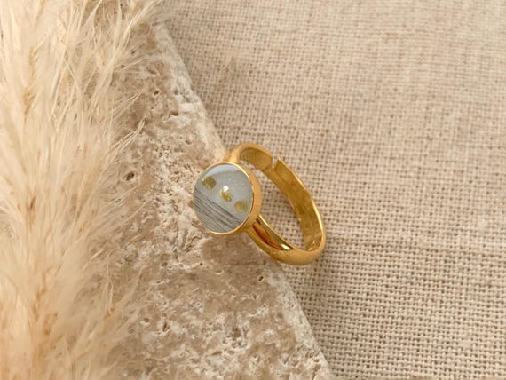 Ring mit Tierfell | 925 Sterling Silber Ring mit Tierhaaren | Erinnerungsschmuck