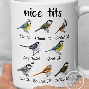 Nette Meisen Becher Vogel-Liebhaber-Geschenk Kaffeetasse für Erwachsene Lustiger Vogel Becher Kohlmeisen Meise Vögel Geschenk für Männer / Biologen Bürobecher