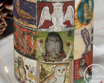 Medieval Marginalia Mug Medieval Owl Mug Marginalia Mug Medieval Bestiary Illuminated Manuscript Weird Owls Mug Mystic Owls Mug Nature Gifts