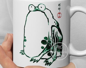 Matsumoto Hoji Mug Frog Mug Toad Wabi Sabi Cottagecore/Goblincore Mug Sad Frog Grumpy Frog Gift Fine Art