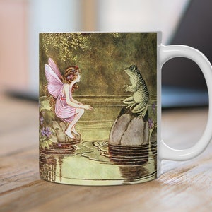 Fairytale Mug Frog Mug Storybook Vintage Illustration 1922 by Ida Outhwaite Fairytale Art Vintage Fairies Fantasy Art Children's Vintage Art