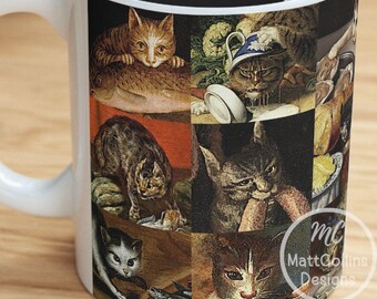 Renaissance Cats Mug Cats Stealing Food Weird Medieval Cats Mug Medieval Cats Mug Funny Gift For a Cat Mom History Gift Cats Lovers Gift