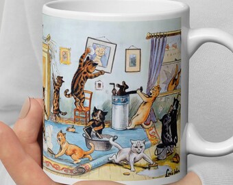 Louis Wain Mug Cat Mug Artist Mug Cat Lover Funny Mug/Cup Coffee/Tea Quality Print Fine Art Antique Art