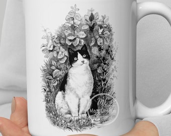 Tazza con gatto Louis Wain, tazza da caffè in ceramica con Peter il gatto e tema vita elettrica, regalo per amanti dei gatti, tazza con arte psichedelica di gatti, tazza da tè con gattino vintage e carino