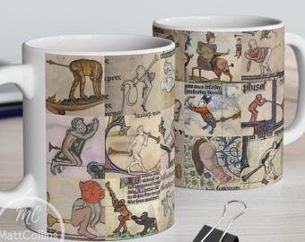 Medieval Butt Trumpet Mug Medieval Mug Middle Ages Mug Funny Marginalia Mug Medieval Print/ Art Historical Mug Weird History Gift