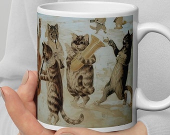 Tazza Louis Wain Tazza Gatto Tazza Canto di Natale Tazza Gatti Vintage Tazza Arte Magica Natalizia Regalo per Amante dei Gatti Tazza Divertente Caffè/Tè Arte Animale