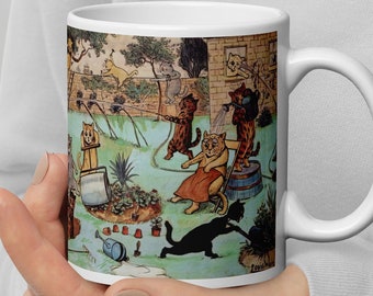 Tazza Louis Wain Tazza Gatto Tazza Artista Tazza Amante dei Gatti Tazza/Tazza Divertente Caffè/Tè Tazza Primavera Stampa di Qualità Belle Arti Arte Antica