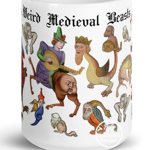 Medieval Mug Medieval Beasts Mug Medieval Oddities Medieval Gift Medieval Bestiary Weird Creatures Medieval Print/ Art Historical Mug