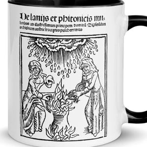 Medieval Witch Mug Woodcut Witch Mug Witchy Gifts Witchy Coffee Mug Woodcut Witches Gift Witchcraft Mug Wiccan Mug Medieval Mug/ Art Occult