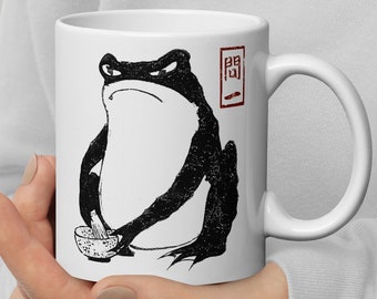 Frog Mug Matsumoto Hoji Mug Toad Wabi Sabi Cottagecore/Goblincore Mug Sad Frog Grumpy Frog Gift Fine Art