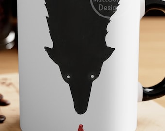 Little Red Riding Hood Mug Red Riding Hood Mug Fairytale Mug Gothic Wolf Cup Storybook Illustration Mug Folklore Art Mug Book Lover Gift