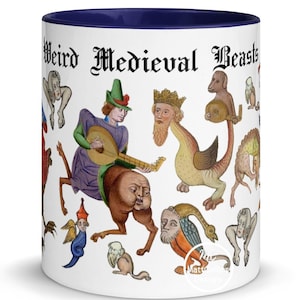 Medieval Mug Medieval Beasts Mug Medieval Oddities Medieval Gift Medieval Bestiary Weird Creatures Medieval Print/ Art Historical Mug