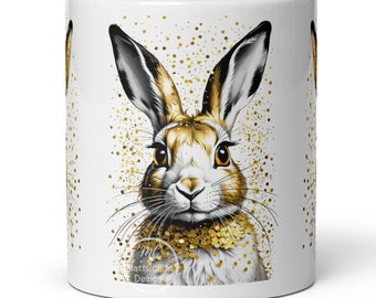 Bunny Mug Rabbit Mug/Gift Hare Mug/Gift Cottagecore/ Goblincore Mug Rabbit Art Spring Mug Bunny Lover Gift Art Print